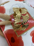 BRACELET MANCHETTE ACIER INOXYDABLE FEUILLE DE JINKO