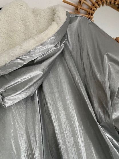 MANTEAU PARKA ARGENTE  36 AU 44