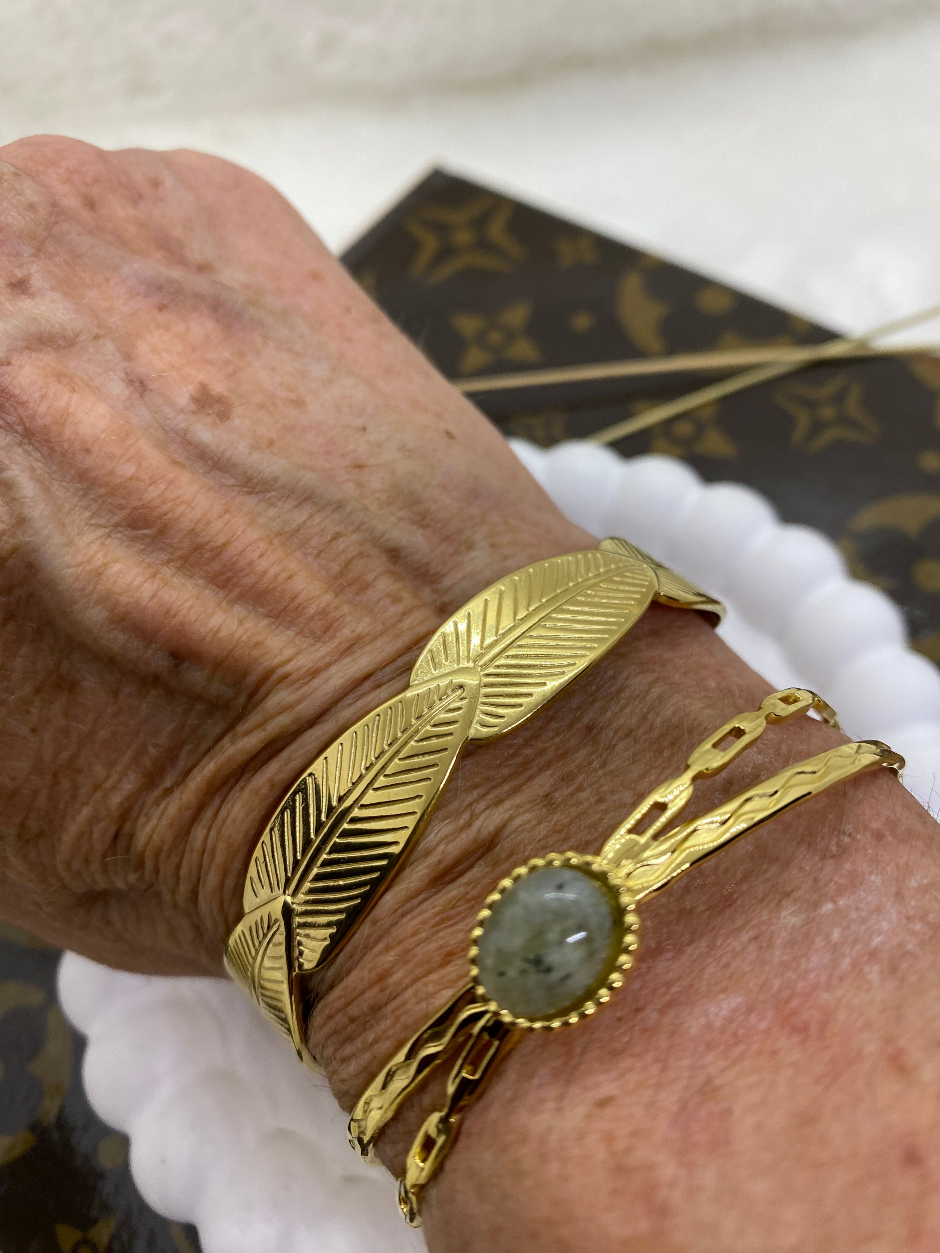 BRACELET ACIER INOXYDABLE ET PIERRE NATURELLE 1