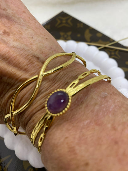 BRACELET ACIER INOXYDABLE ET PIERRE NATURELLE 2