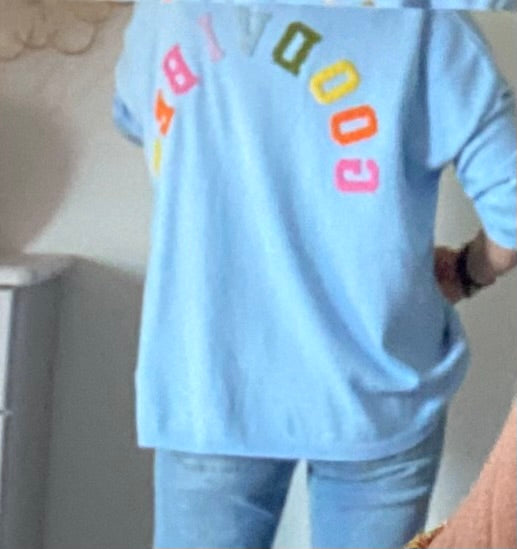 GILET ISSY GOOD VIBES  BLEU CIEL   TU 36/46