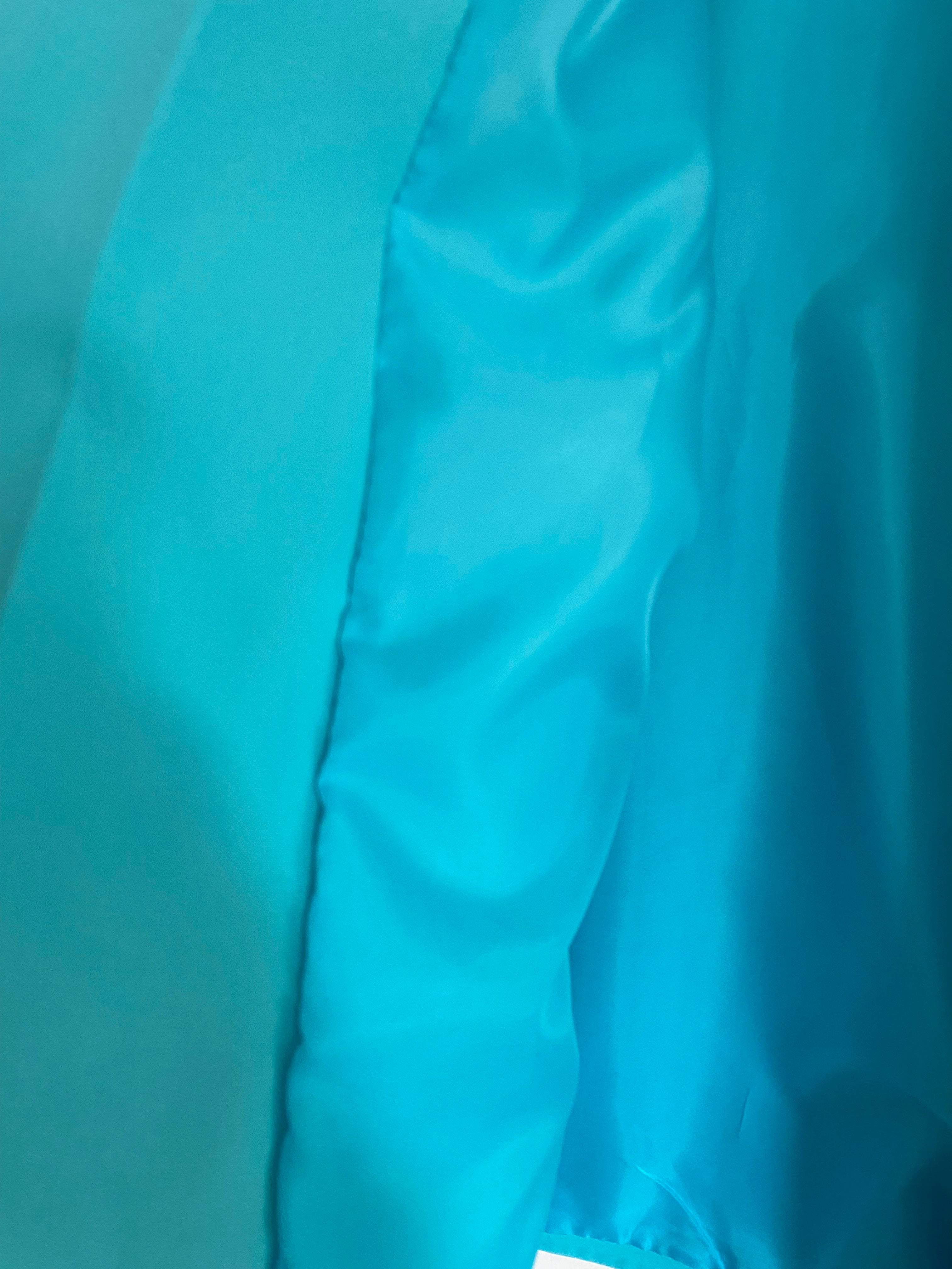 VESTE BLAZER MANCHES TROIS QUART  PLISSE  BLEU CANARD   TU 36/42