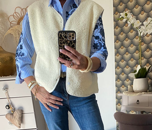 GILET BOUCLETTE 36/44 ECRU