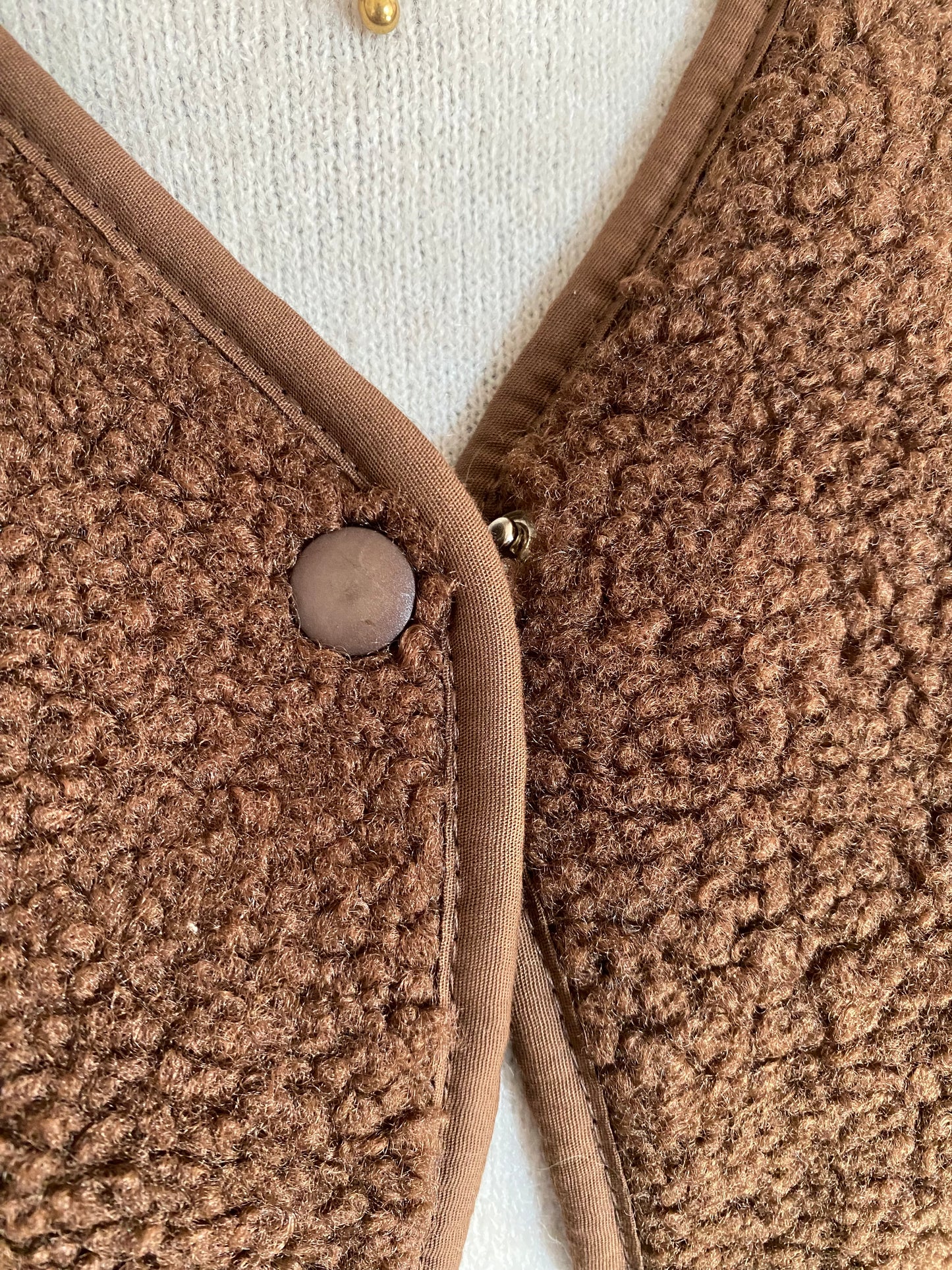 GILET BOUCLETTE 36/44 CHOCO