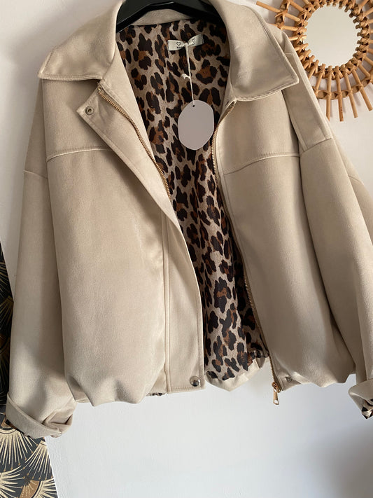 VESTE BOULE SUEDINE ECRU 36/44