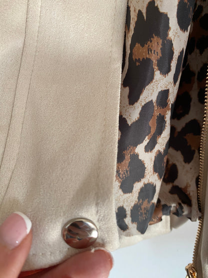 VESTE BOULE SUEDINE ECRU 36/44
