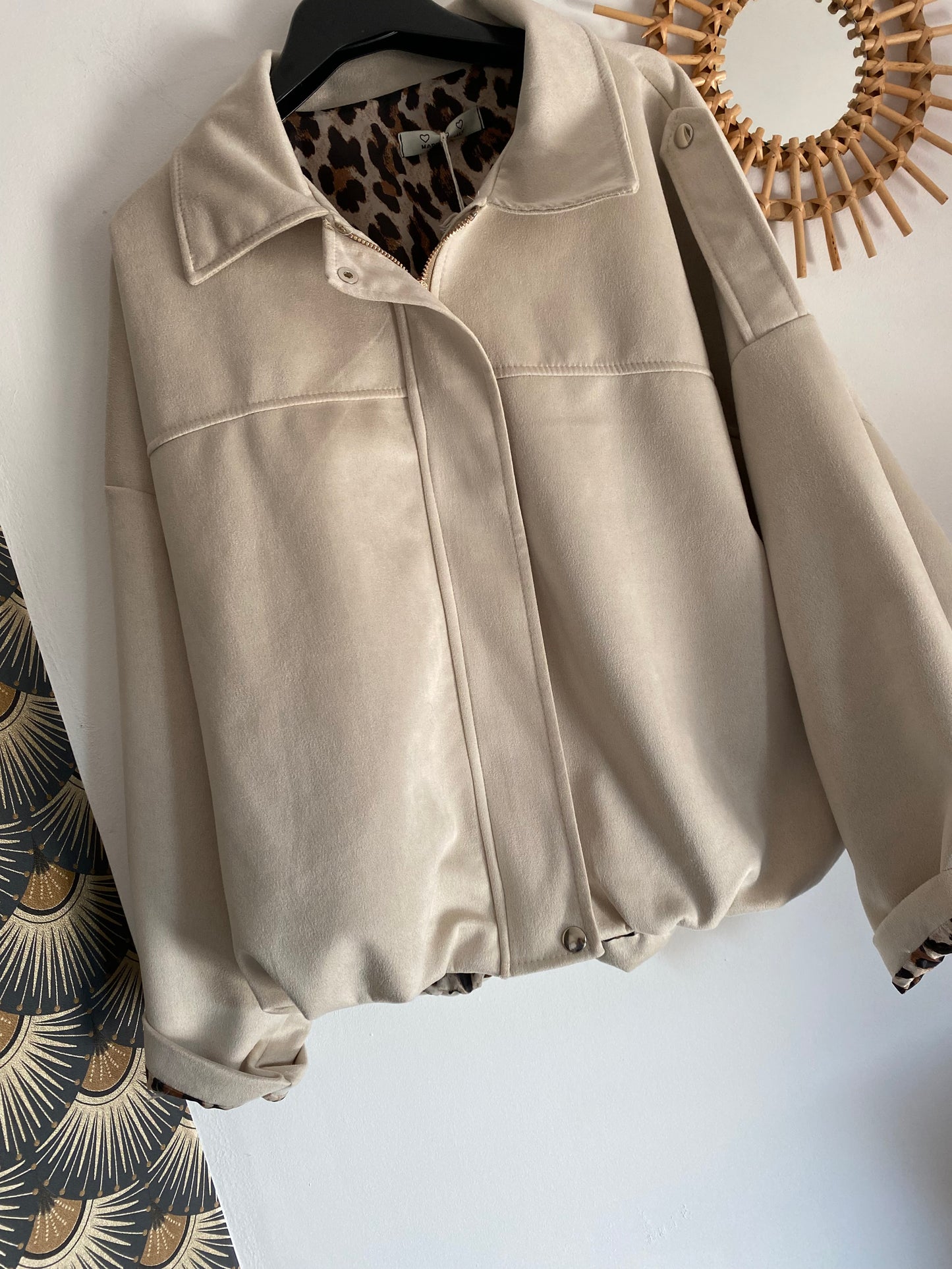 VESTE BOULE SUEDINE ECRU 36/44
