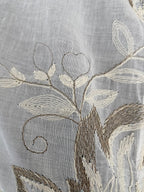 CHEMISE CORINNE BRODEE  ECRU ET TAUPE   TU 36/44