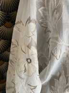 CHEMISE CORINNE BRODEE  ECRU ET TAUPE   TU 36/44