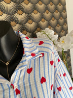 CHEMISE COEUR GAZE DE COTON   36/44