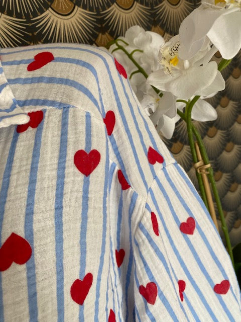 CHEMISE COEUR GAZE DE COTON   36/44