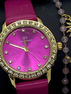 COFFRET MONTRE FUSHIA  ET BRACELET QUARTZ ROSE