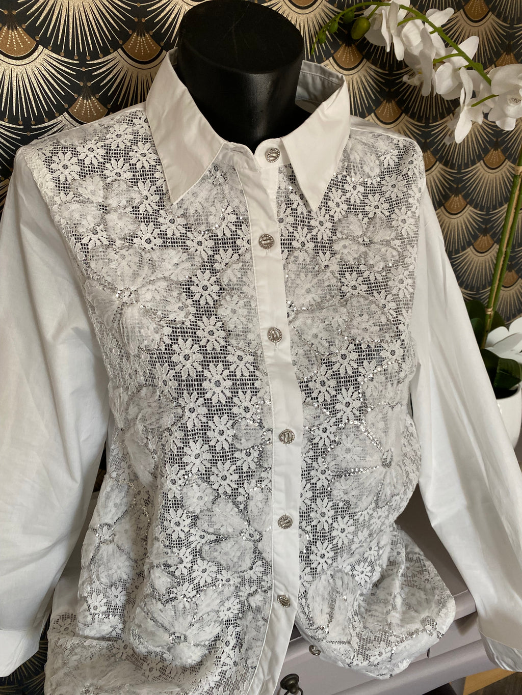 CHEMISE BRODEE CORINNE BLANCHE  TU 36/42
