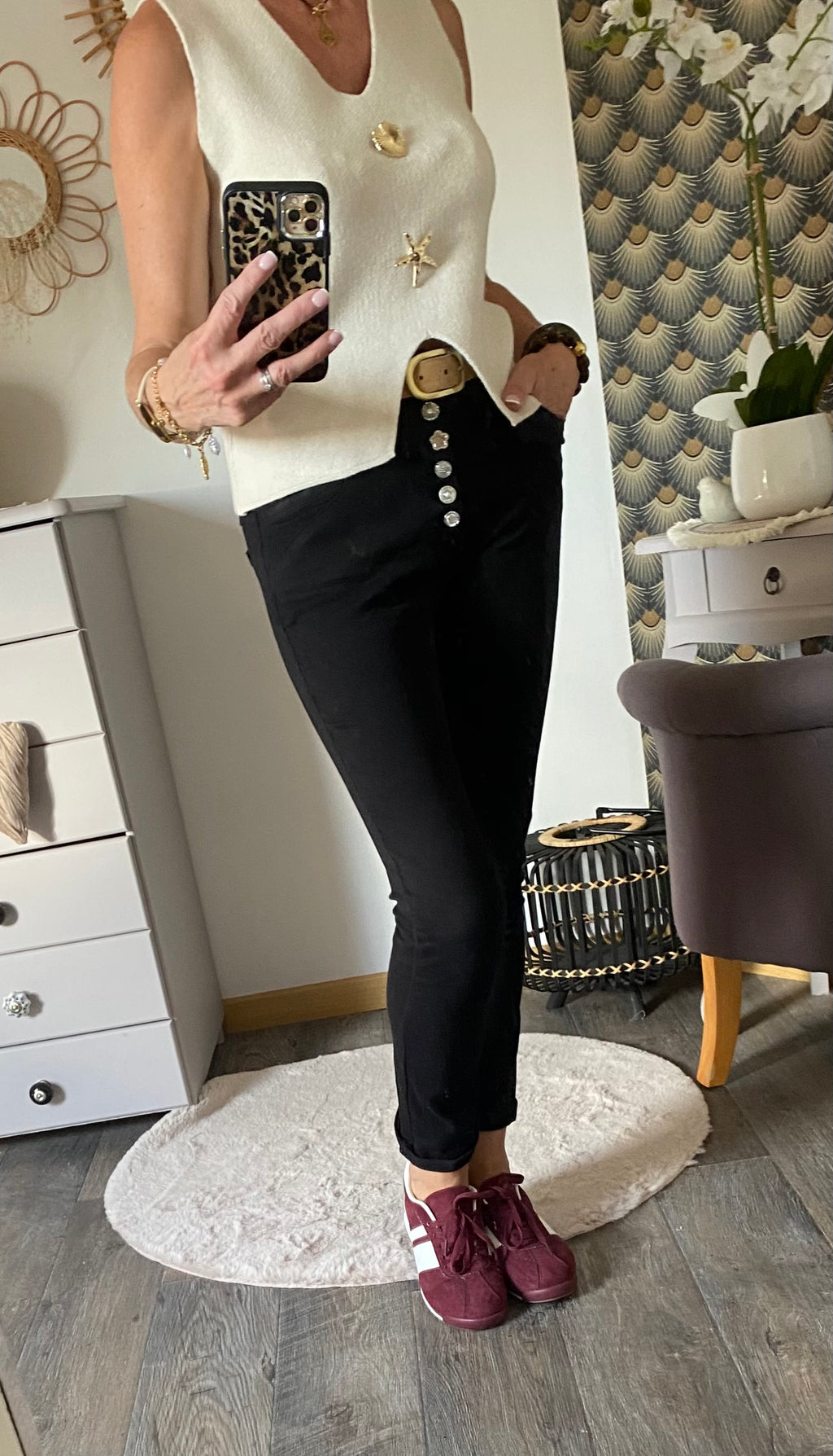 TOP  MAILLE VISCOSE ECRU TU36/42