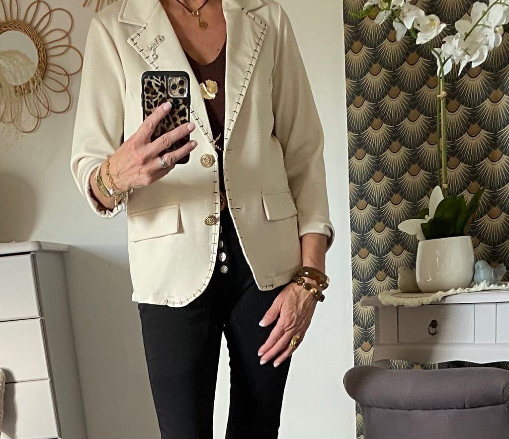 VESTE BLAZER CORINNE ECRU 36/42