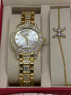 COFFRET  3    MONTRE PLUS PARRURE BRACELET ET COLLIER ACIER INOXYDABLE