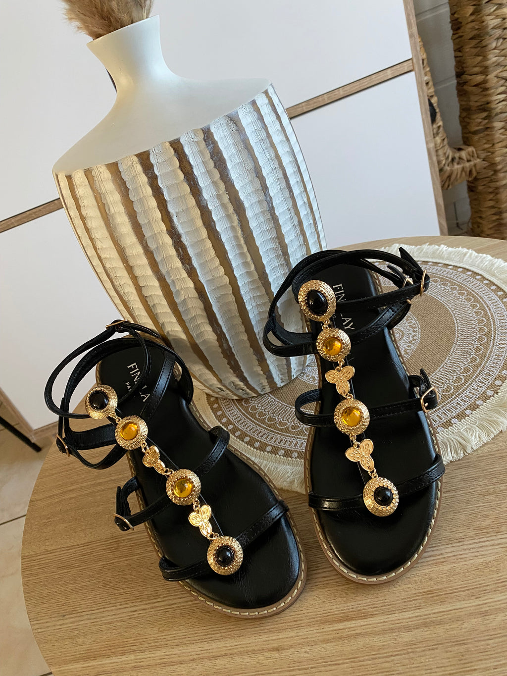 SANDALES FINDLEY NOIRES  36/37/38//39/40/41
