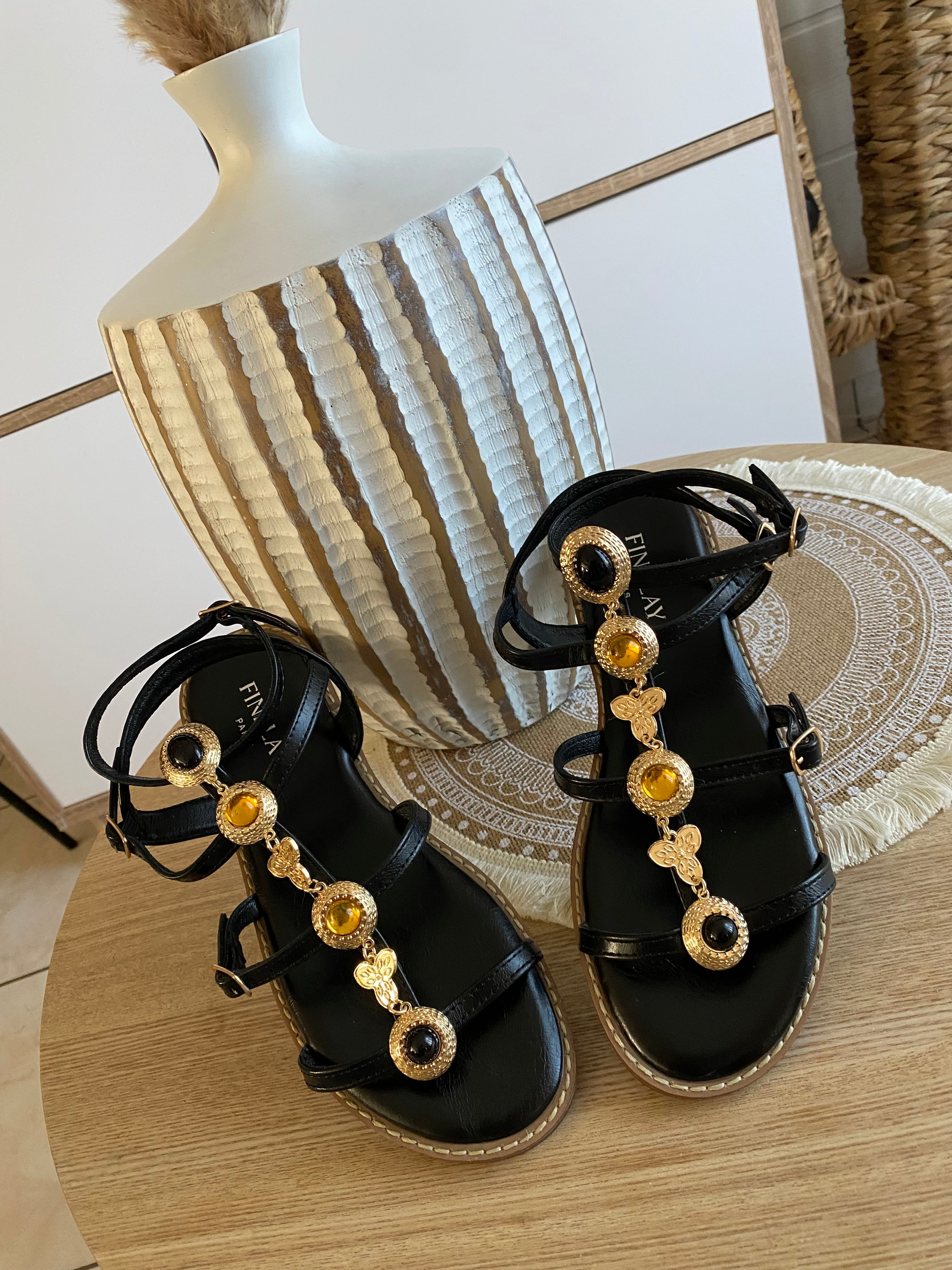 SANDALES FINDLEY NOIRES  36/37/38//39/40/41