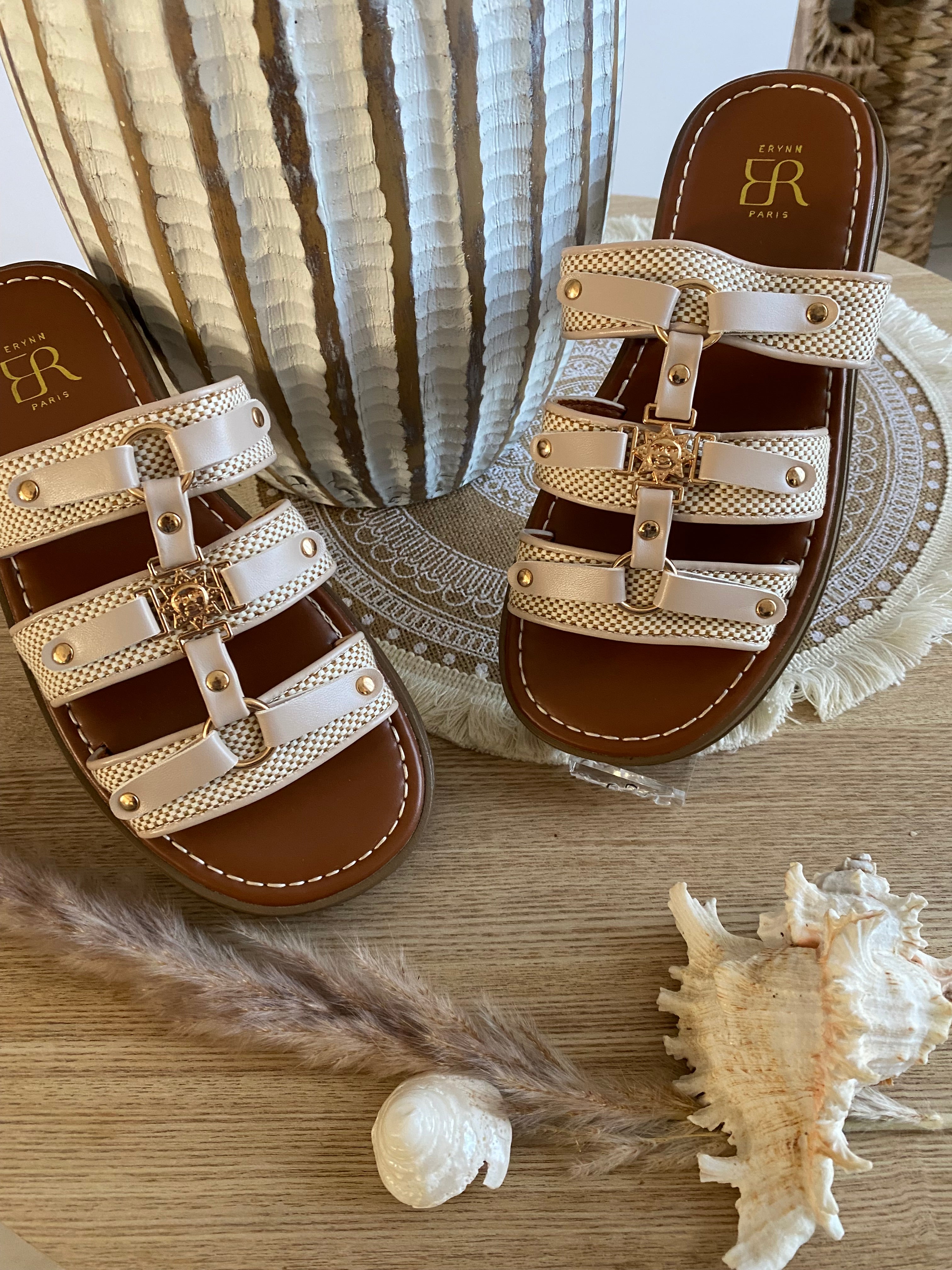 SANDALES  SOLEIL ERYNN  BEIGE  POINTURE 36/37/38/39/40/41