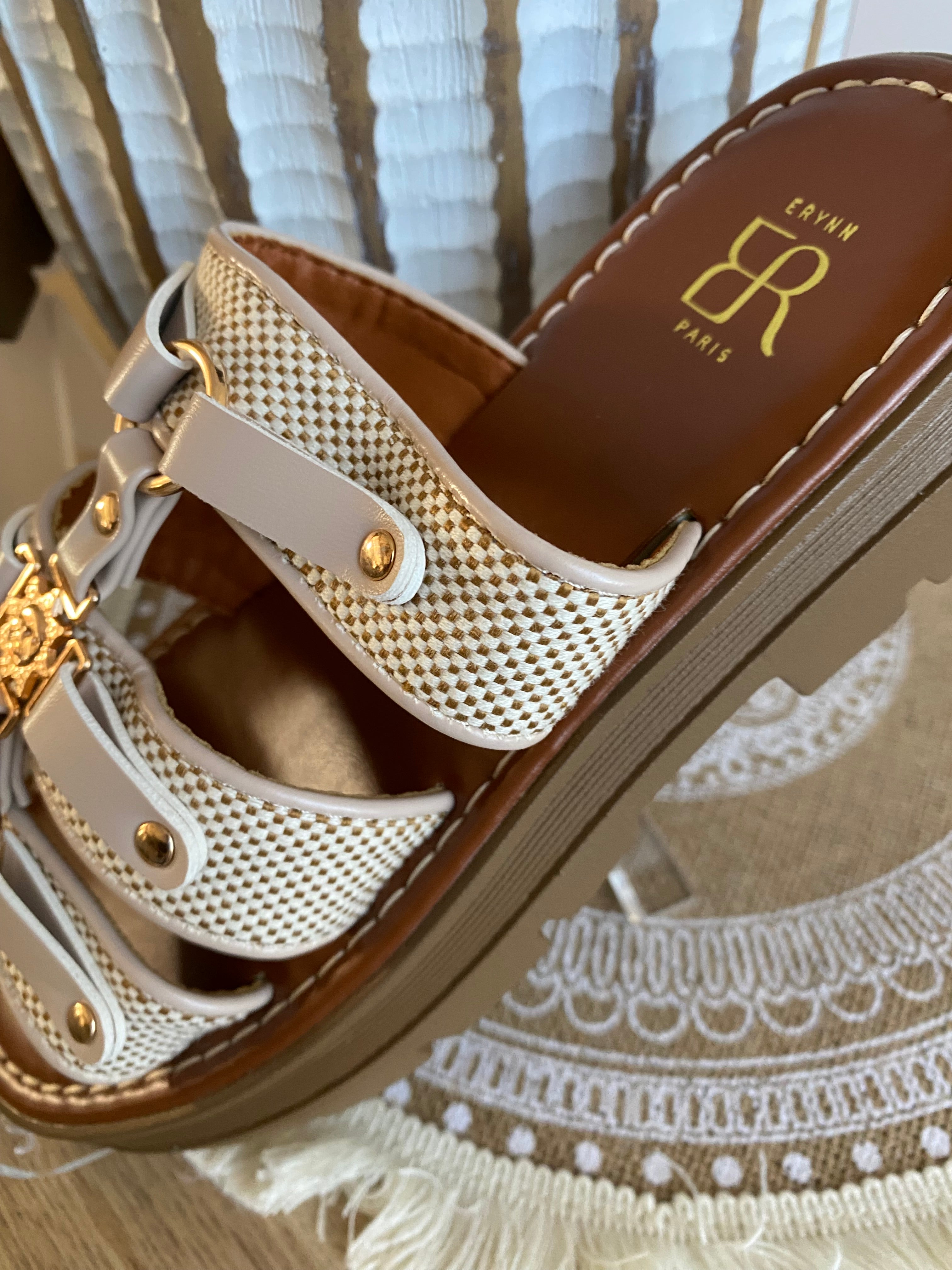 SANDALES  SOLEIL ERYNN  BEIGE  POINTURE 36/37/38/39/40/41