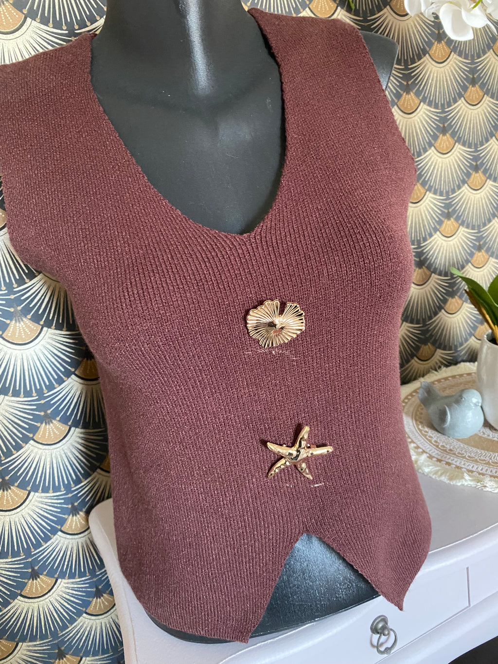 TOP MAILLE  VISCOSE CHOCO TU36/42