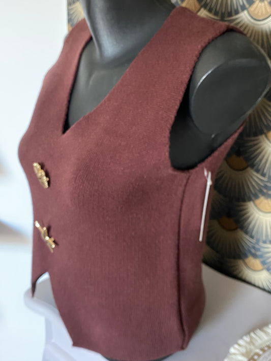 TOP MAILLE  VISCOSE CHOCO TU36/42
