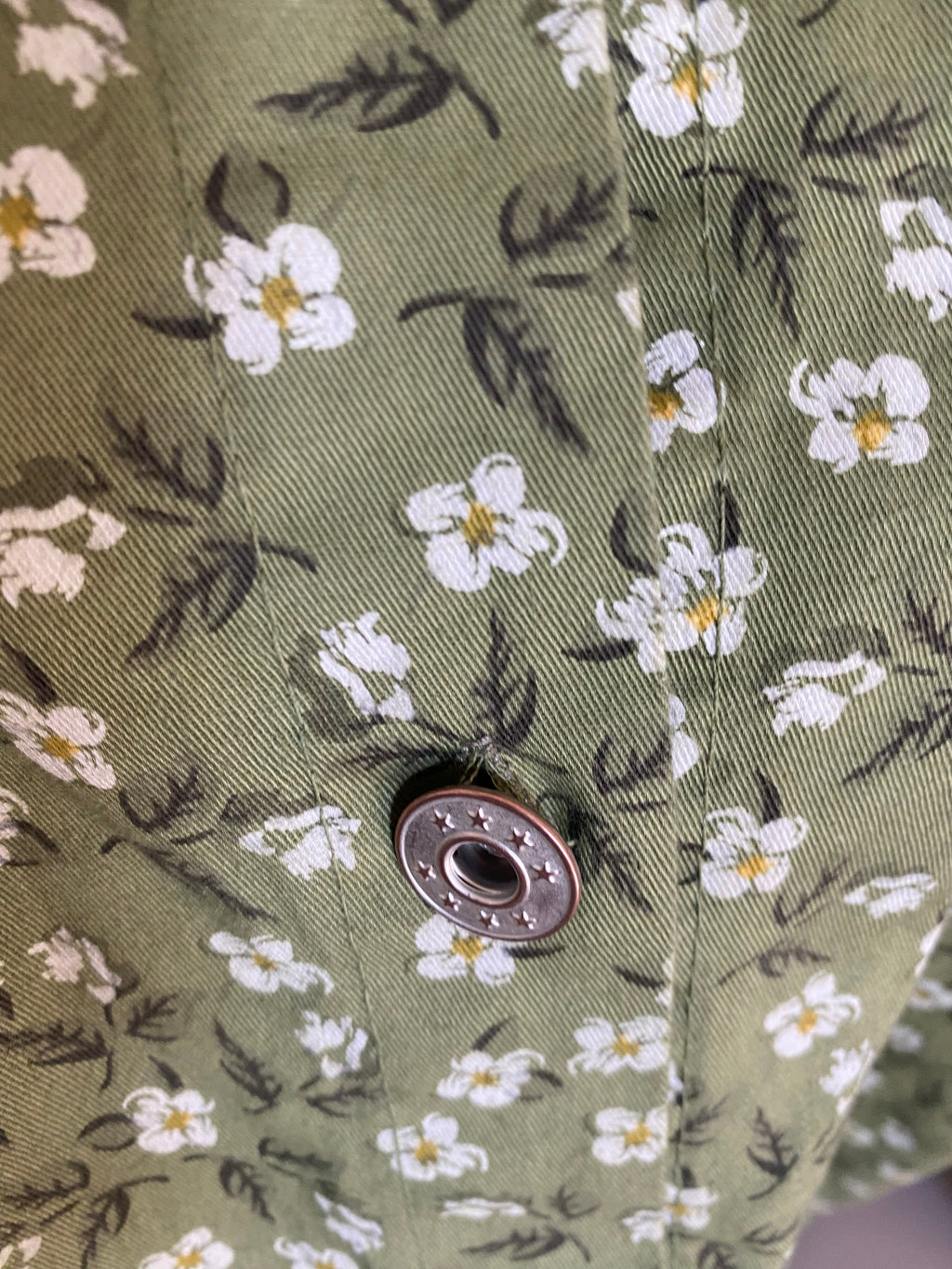 VESTE FLEURS CORINNE KAKI  TU 38/44 petit 46