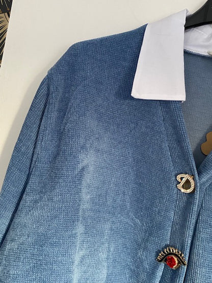 VESTE GILET MARYANNE  BLEUE JEAN   42/48