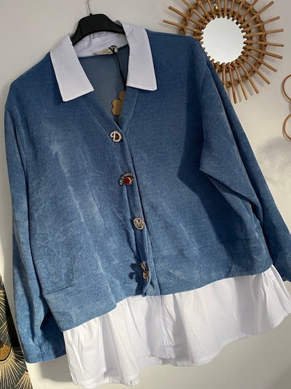 VESTE GILET MARYANNE  BLEUE JEAN   42/48