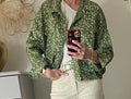 VESTE FLEURS CORINNE KAKI  TU 38/44 petit 46