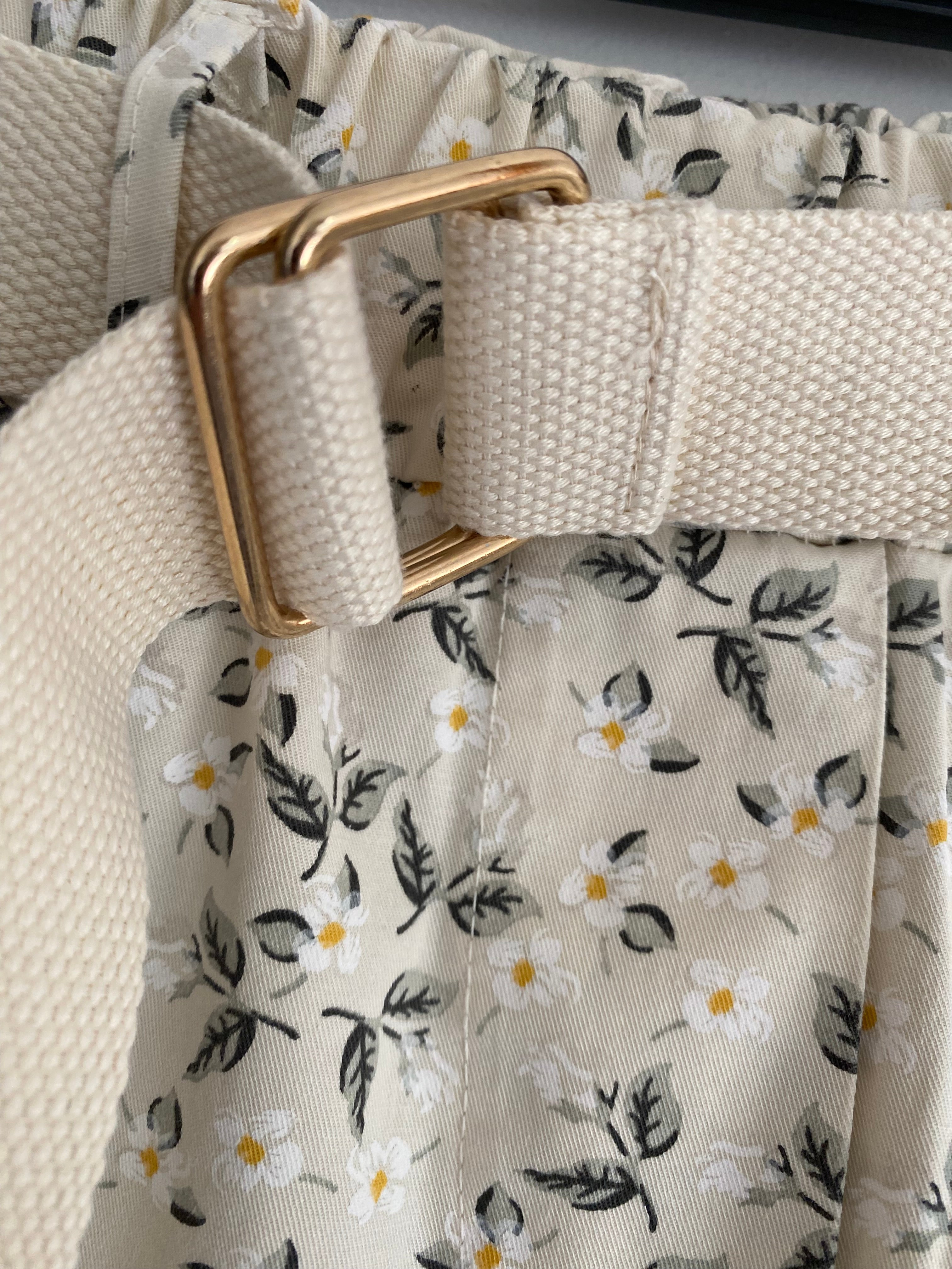 PANTALON FLEURS CORINNE ECRU    TU 40/ 44