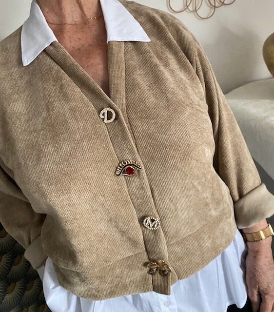 VESTE GILET MARYANNE  BEIGE  42/48