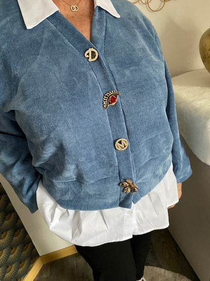 VESTE GILET MARYANNE  BLEUE JEAN   42/48