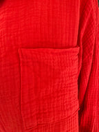 CHEMISE GAZ DE COTON ROUGE  TU 40/48