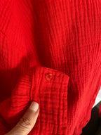 CHEMISE GAZ DE COTON ROUGE  TU 40/48