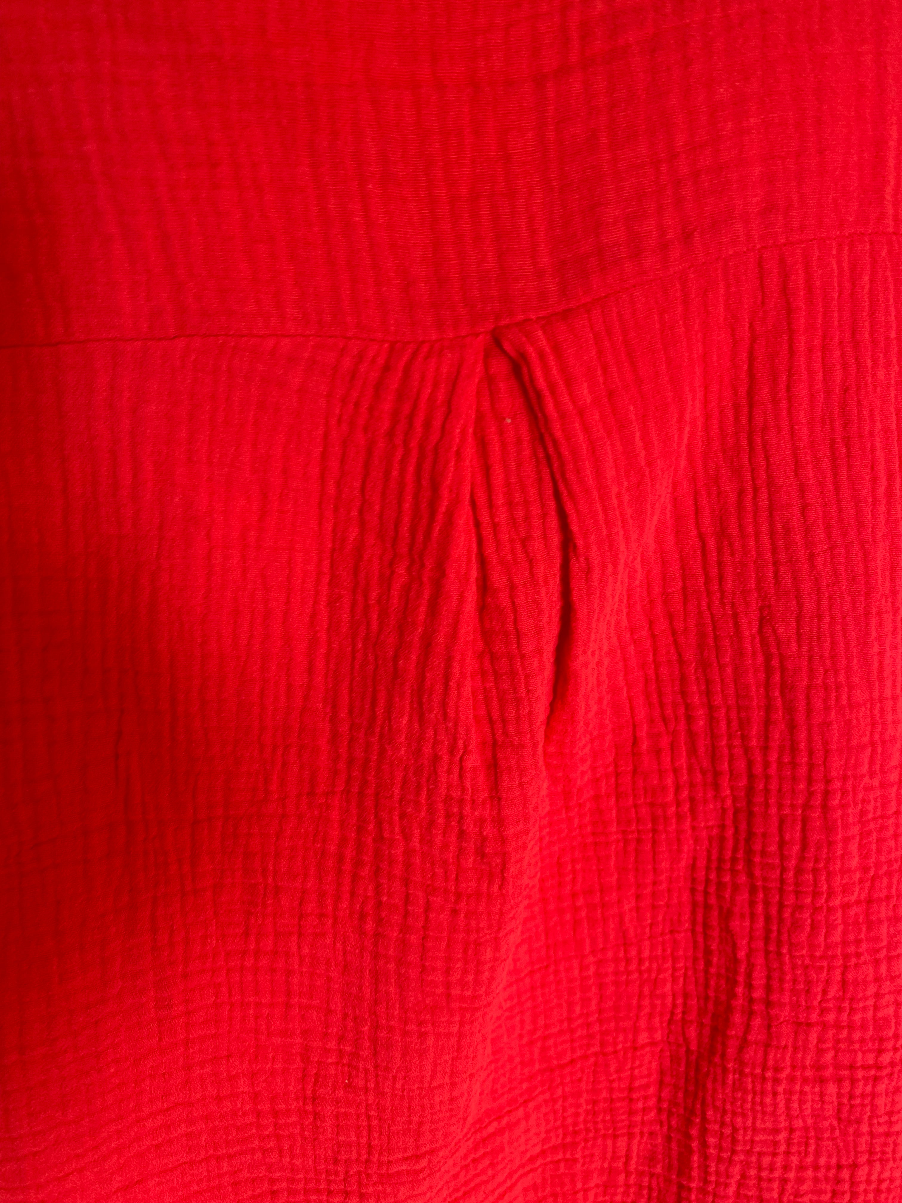 CHEMISE GAZ DE COTON ROUGE  TU 40/48