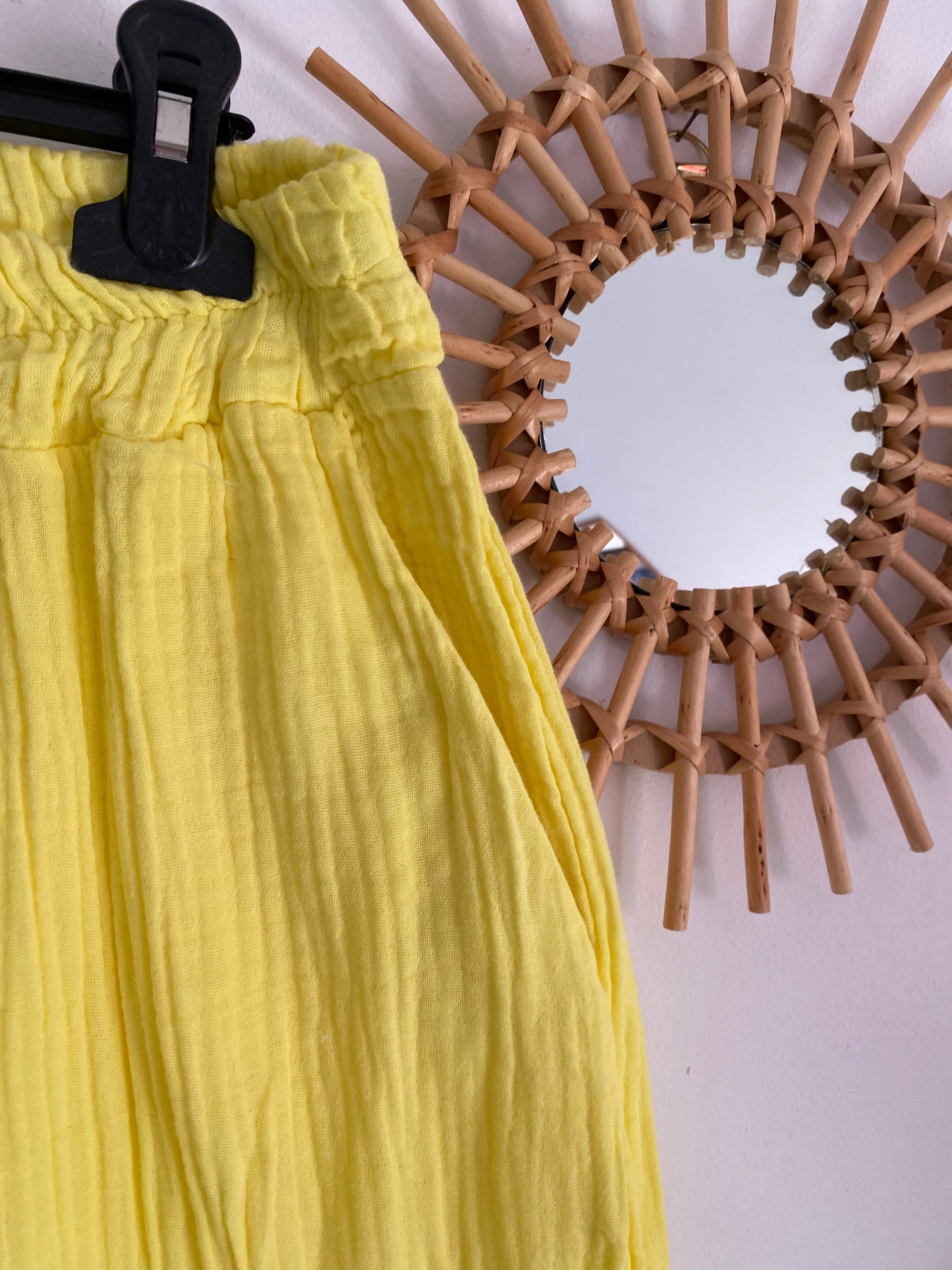 PANTALON PALAZZO  JAUNE PALE   TU 42/48