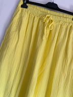 PANTALON PALAZZO  JAUNE PALE   TU 42/48