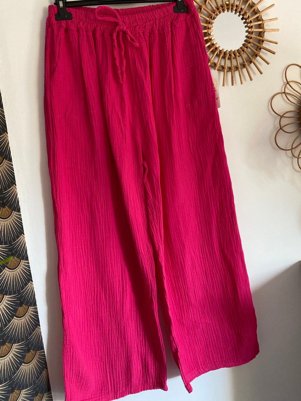 PANTALON PALAZZO  FUSHIA  TU 42/48