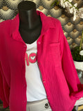 CHEMISE GAZ DE COTON FUSHIA  TU 40/48