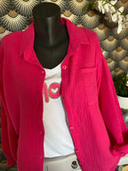 CHEMISE GAZ DE COTON FUSHIA  TU 40/48