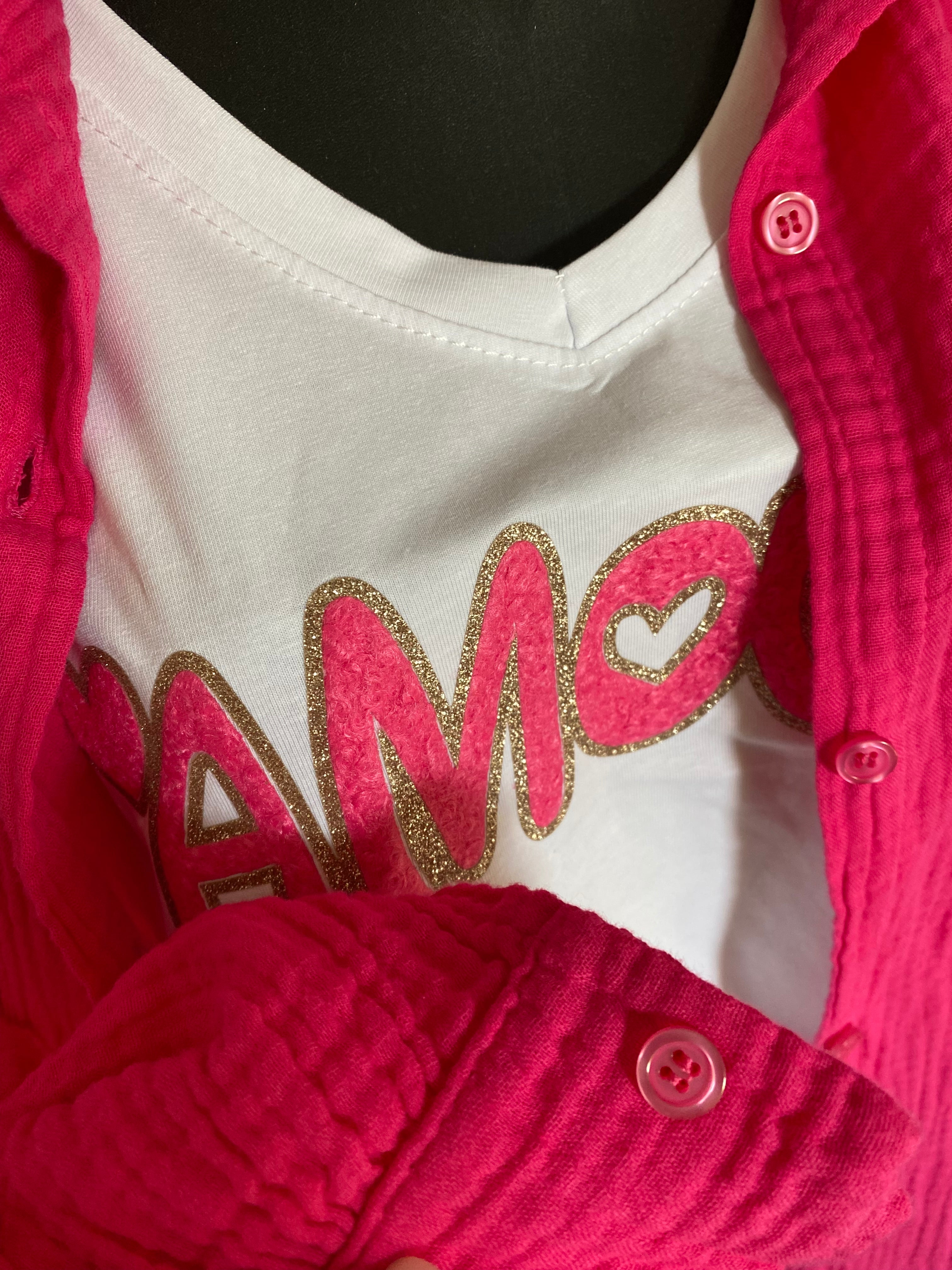 CHEMISE GAZ DE COTON FUSHIA  TU 40/48