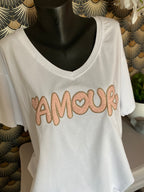 T SHIRT AMOUR ROSE  TU 48/54