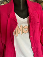 CHEMISE GAZ DE COTON FUSHIA  TU 40/48