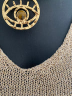 TOP BRETELLE IRISE DORE  TU 34/40 petit42