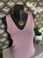 TOP BRETELLE IRISE ROSE  TU 34/40 petit 42