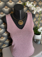 TOP BRETELLE IRISE ROSE  TU 34/40 petit 42