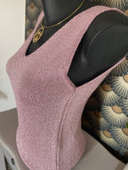 TOP BRETELLE IRISE ROSE  TU 34/40 petit 42