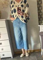 GILET CROCHET 1 BLEU MARINE  TU36/44