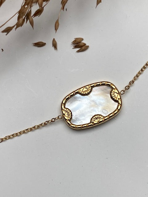 BRACELET  ZELDA BLANC PIERRE NATURELLE